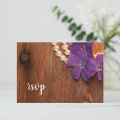 パープルペリウィンクル、パールスバーンウッドウェディングRSVP 出欠カード (スタンド正面)