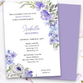 パープルペリエレガントフローラキンセアニェラとミサ 招待状
