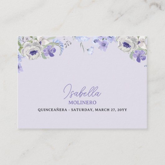 パープルペリフローラキンセアニェラ披露宴 エンクロージャーカード (裏面)