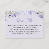 パープルペリフローラキンセアニェラ披露宴 エンクロージャーカード (正面)