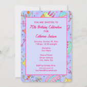 パープルホットピンクトゥイーンの12誕生日招待状 招待状 (裏面)