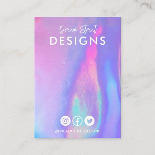 パープルホフェイクロソーシャルメディアイヤリングディスプレイカード 名刺 (正面)