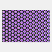 パープルホリデーオーナメントラップクラフト紙 ラッピングペーパーシート (正面3)