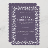 パープルホリー+ベリーフ縁どラット非写真 シーズンカード (正面/裏面)