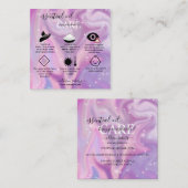 パープルホログラフィックエッセンシャル油気に スクエア名刺 (正面/裏面)