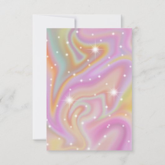 パープルホログラフィックカラーシフトビジネスありがとうございました サンキューカード (裏面)