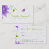 パープルホワイトとグリーンデザイン 名刺 (正面/裏面)