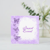 パープルホワイトの結婚記念日誕生日 招待状 (スタンド正面)