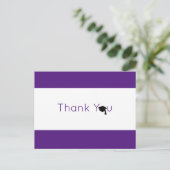 パープルホワイトはっきりした卒業式 ポストカード (スタンド正面)