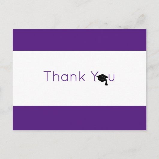 パープルホワイトはっきりした卒業式 ポストカード (正面)