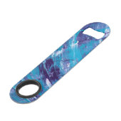 パープルホワイトアクアステンレス鋼ボトルオープナー スピード栓抜き (正面アングル)