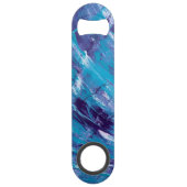 パープルホワイトアクアステンレス鋼ボトルオープナー スピード栓抜き (正面)