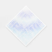 パープルホワイトアクアブルー絞り染めピースラブ スタンダードランチョンナプキン (角)