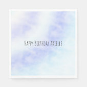 パープルホワイトアクアブルー絞り染め スタンダードランチョンナプキン (正面)