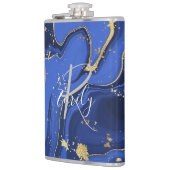 パープルホワイトアゲテマーブル抽象芸術名モノグラム フラスク (左)