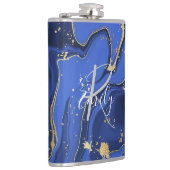 パープルホワイトアゲテマーブル抽象芸術名モノグラム フラスク (右)