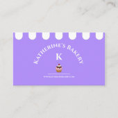 パープルホワイトエレガントベーカリー名刺 名刺 (正面)