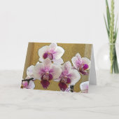 パープルホワイトオーキッドテンプレート折り紙グリーティングカード カード (正面)