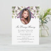 パープルホワイトカラユリ写真追悼会 招待状 (スタンド正面)