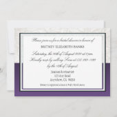 パープルホワイトカラリリーブライダルシャワー招待状 招待状 (裏面)