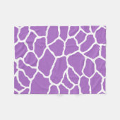 パープルホワイトキリンスキンパターンフリースブランケット フリースブランケット (正面(横))