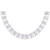 パープルホワイトグレーエレファントベビー散布機 バンティングフラッグ (全)