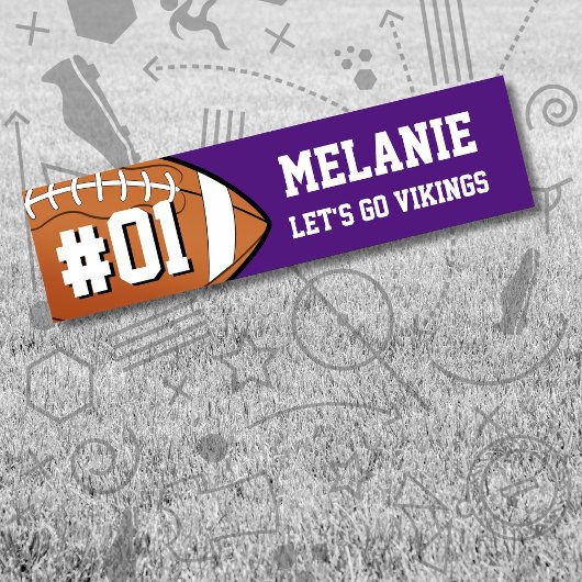 パープルホワイトサッカーチーム バンパーステッカー