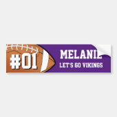 パープルホワイトサッカーチーム バンパーステッカー (正面)