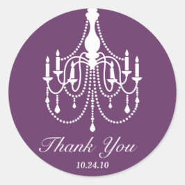 パープルホワイトシャンデリアありがとう ラウンドシール