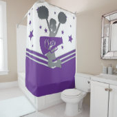 パープルホワイトシルバースターズ応援応援リーディング シャワーカーテン (インサイチュ)