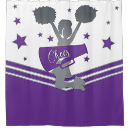 パープルホワイトシルバースターズ応援応援リーディング シャワーカーテン