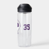 パープルホワイトスクールクラブカラーカスタムサッカー ウォーターボトル (背面)