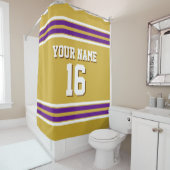 パープルホワイトストライプスポーツジャージー シャワーカーテン (インサイチュ)