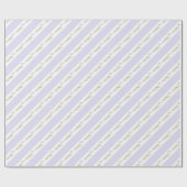 パープルホワイトストライプス フラワー ウェディング ラッピングペーパー (フラット)