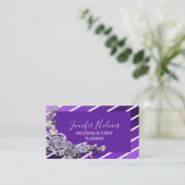 パープルホワイトストライプバラインディゴ名刺 名刺 (スタンド正面)