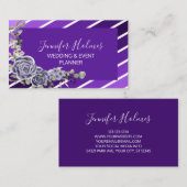 パープルホワイトストライプバラインディゴ名刺 名刺 (正面/裏面)