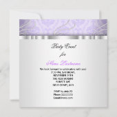 パープルホワイトダイアモンズダマスク誕生日パーティー 招待状 (裏面)