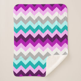 パープルホワイトティール（緑がかった色）シボロンスモールシャーパブランケット シェルパブランケット