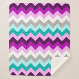 パープルホワイトティール（緑がかった色）シボロンミディアムシェルパブランケット シェルパブランケット