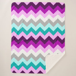 パープルホワイトティール（緑がかった色）シボロンラージシェルパブランケット シェルパブランケット