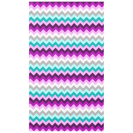 パープルホワイトティール（緑がかった色）シボロンラージテーブルクロス テーブルクロス (正面)