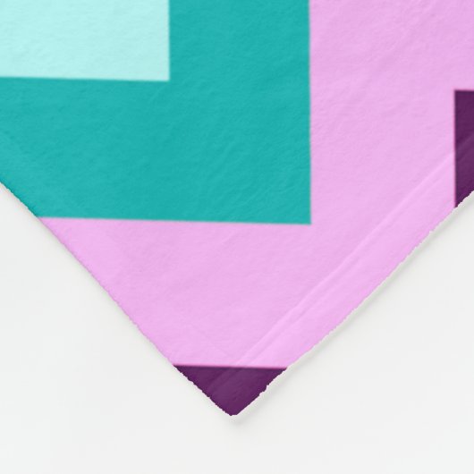 パープルホワイトティール(緑がかった色)シボロンラージフリースブランケット フリースブランケット (角)