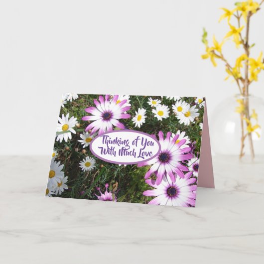 パープルホワイトデイジーフ考えるラワーガーデンオブユー カード (黄色い花)