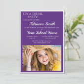 パープルホワイトトランクカレッジのパーティー写真 招待状 (スタンド正面)