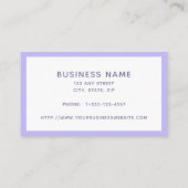 パープルホワイトパステルミニマルラベンダー 名刺 (裏面)