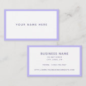 パープルホワイトパステルミニマルラベンダー 名刺 (正面/裏面)