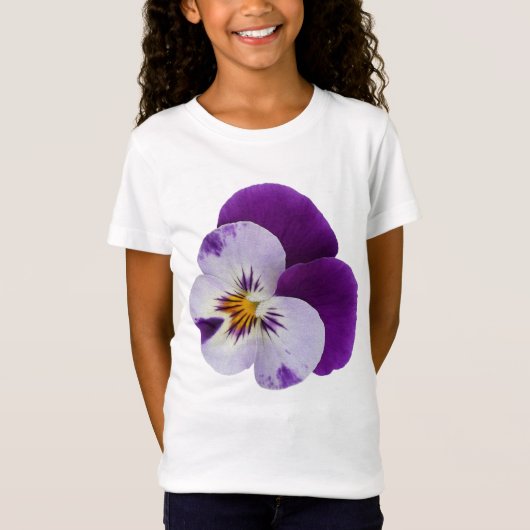パープルホワイトパンシー切り出し Tシャツ (正面)