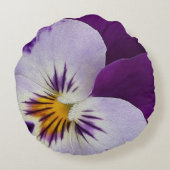 パープルホワイトパンジー切り出し ラウンドクッション (裏面)