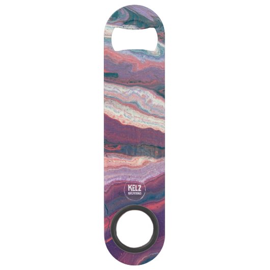 パープルホワイトピンクステンレス鋼ボトルオープナー スピード栓抜き (裏面)