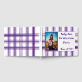 パープルホワイトフォト卒業パーティー ゲストブック (全面)